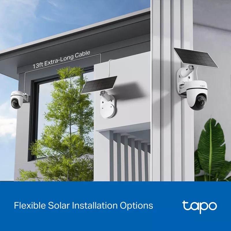 TP-Link Tapo Kit de câmara de segurança com painel/tilt alimentada por energia solar