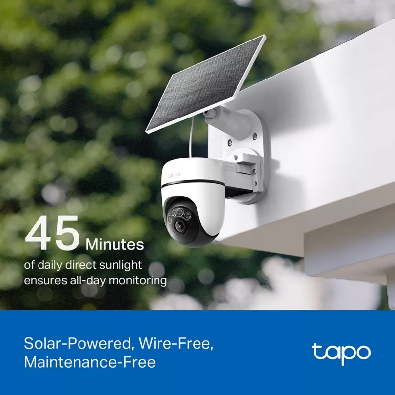 TP-Link Tapo Kit de câmara de segurança com painel/tilt alimentada por energia solar