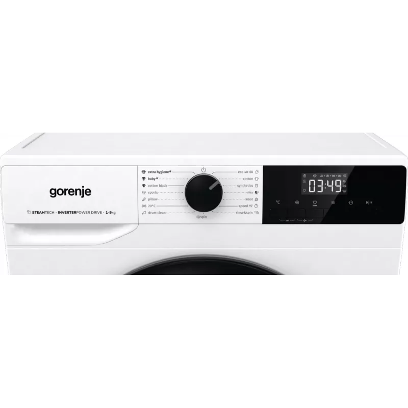 Gorenje Máquina de lavar WNHPI94A1PS BK070, carga frontal, 9 kg, B, 75 dB, 1400 rpm, A
