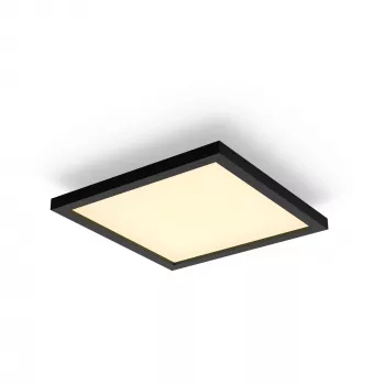 Philips Aurelle Square Panel, lâmpada de teto inteligente, Bluetooth/Zigbee, preto, LED, alumínio, variável