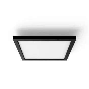 Philips Aurelle Square Panel, lâmpada de teto inteligente, Bluetooth/Zigbee, preto, LED, alumínio, variável