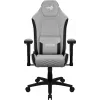 Cadeira gaming universal AEROCOOL CROWNASHGR — assento/encosto estofados em cinzento, apoios de braços 2D, estrutura em aço, pistão a gás classe 4, peso máximo do utilizador 150 kg