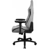 Cadeira gaming universal AEROCOOL CROWNASHGR — assento/encosto estofados em cinzento, apoios de braços 2D, estrutura em aço, pistão a gás classe 4, peso máximo do utilizador 150 kg