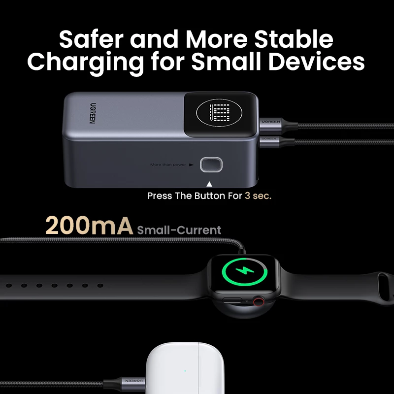 Powerbank portátil Ugreen 12000mAh 100W carregamento rápido