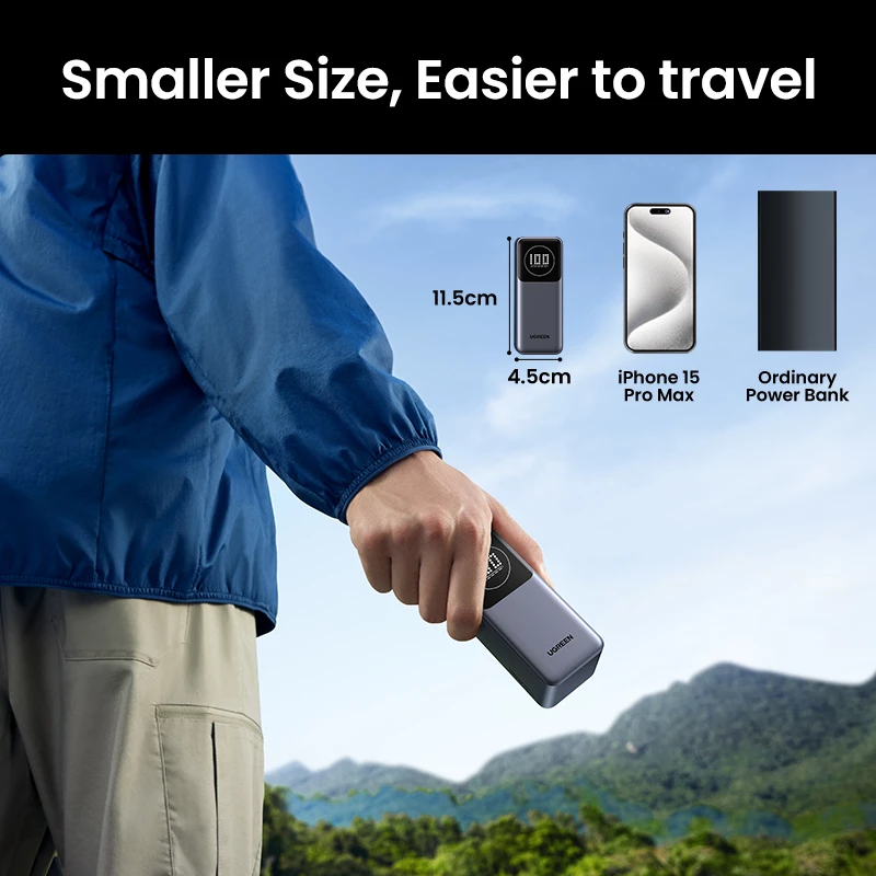 Powerbank portátil Ugreen 12000mAh 100W carregamento rápido