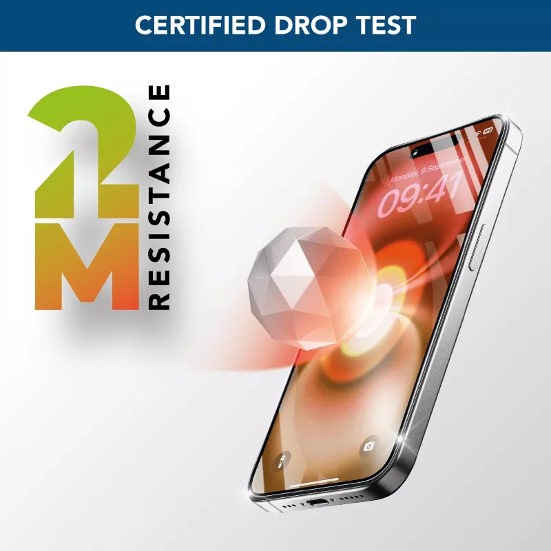 Cellularline Fortified Xtreme Glass - iPhone 16 vidro temperado ultrarresistente com bordas reforçadas, fácil de aplicar e extremamente resistente