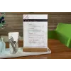 Suporte para sinalética Sigel TA256 A4 acrílico madeira castanho transparente