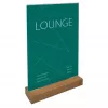 Suporte para sinalética Sigel TA256 A4 acrílico madeira castanho transparente
