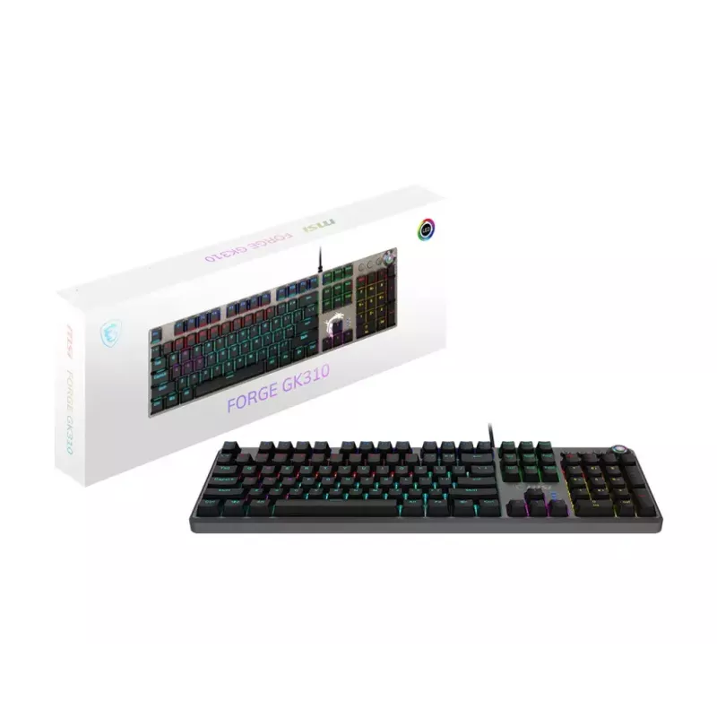 Teclado gaming MSI FORGE GK310 RED DE Mecânico USB QWERTY Preto