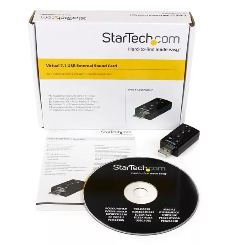 Adaptador de áudio estéreo USB StarTech.com Virtual 7.1 Placa de som externa