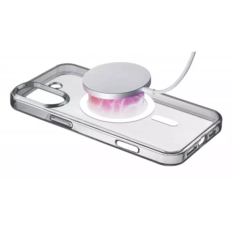 Cellularline Gloss Mag – Capa magnética para iPhone 16 para carregar e fixar no carregador MagSafe