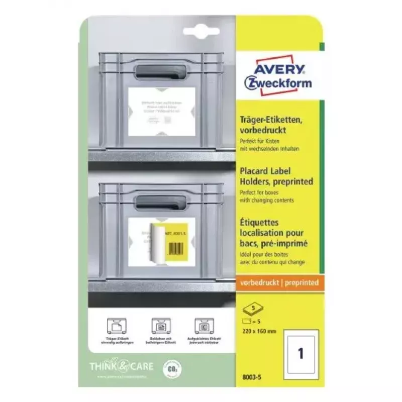 Avery capas para cartazes A4 cinzento-claro 22x16cm 5 etiquetas