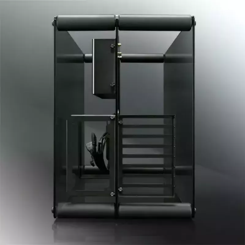 RAIJINTEK Paean caixa de PC de secretária – preto transparente, ATX/Micro-ATX/Mini-ITX, 4x USB 3.2 Gen1, 3x3,5 polegadas + 3x2,5 polegadas baías