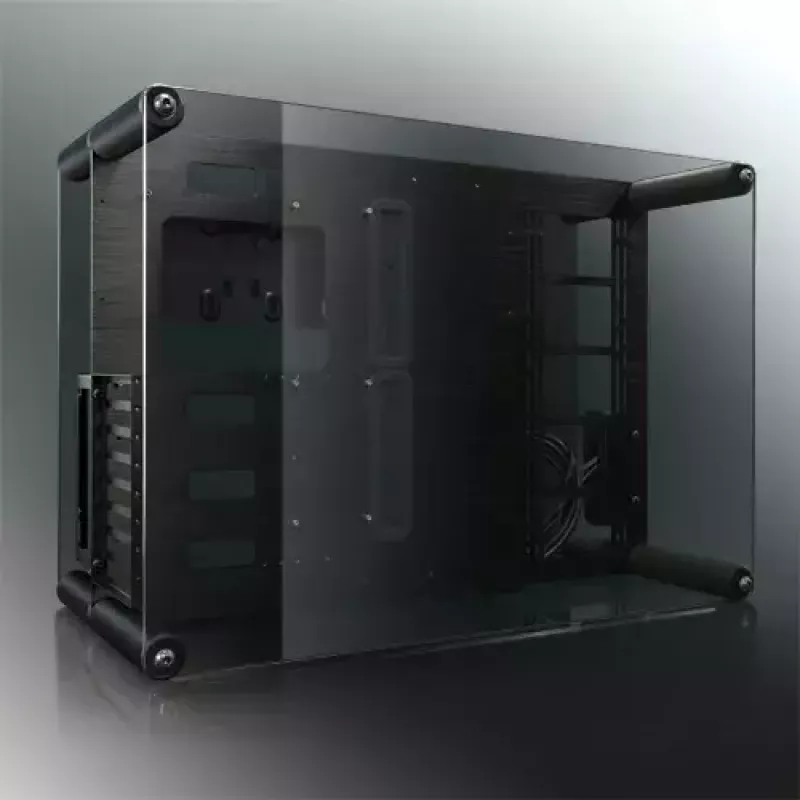 RAIJINTEK Paean caixa de PC de secretária – preto transparente, ATX/Micro-ATX/Mini-ITX, 4x USB 3.2 Gen1, 3x3,5 polegadas + 3x2,5 polegadas baías