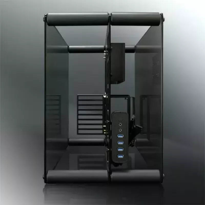 RAIJINTEK Paean caixa de PC de secretária – preto transparente, ATX/Micro-ATX/Mini-ITX, 4x USB 3.2 Gen1, 3x3,5 polegadas + 3x2,5 polegadas baías
