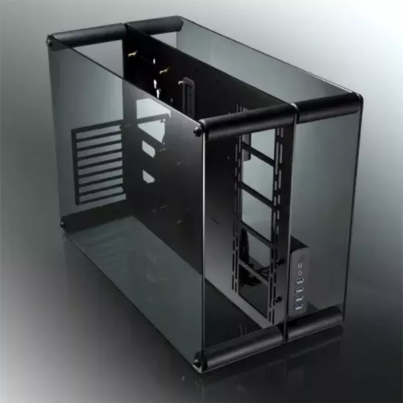 RAIJINTEK Paean caixa de PC de secretária – preto transparente, ATX/Micro-ATX/Mini-ITX, 4x USB 3.2 Gen1, 3x3,5 polegadas + 3x2,5 polegadas baías