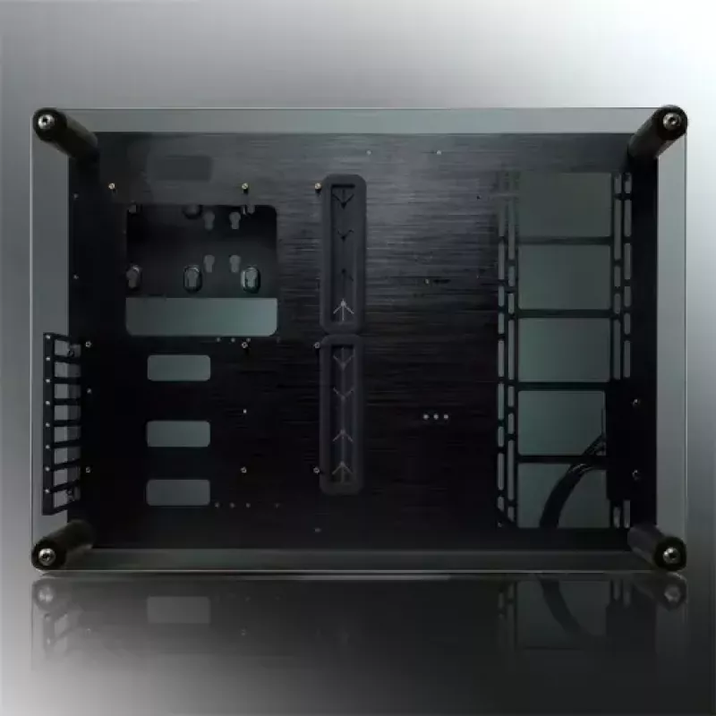 RAIJINTEK Paean caixa de PC de secretária – preto transparente, ATX/Micro-ATX/Mini-ITX, 4x USB 3.2 Gen1, 3x3,5 polegadas + 3x2,5 polegadas baías