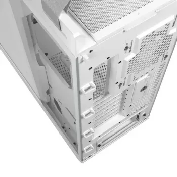 Caixa de PC ASUS ROG Strix Helios II Midi Tower branco — suporta EATX/ATX/Micro-ATX/Mini-ITX, 3x140mm frente + 1x140mm traseira, 2×3,5 polegadas + 4×2,5 polegadas baías, vidro temperado