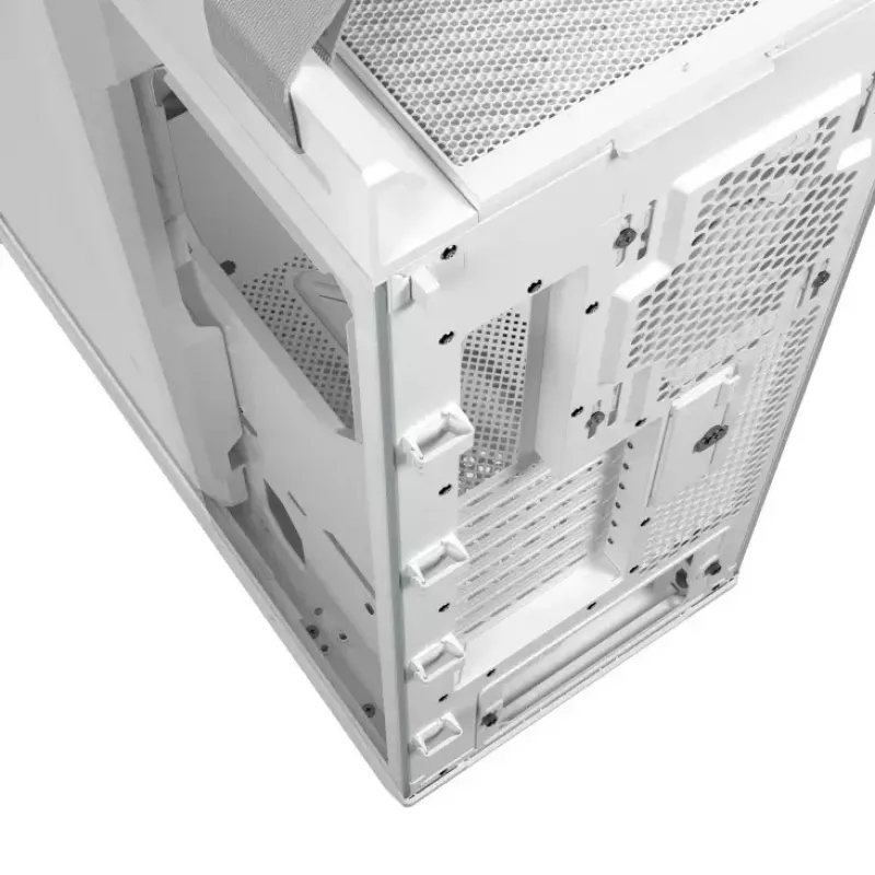Caixa de PC ASUS ROG Strix Helios II Midi Tower branco — suporta EATX/ATX/Micro-ATX/Mini-ITX, 3x140mm frente + 1x140mm traseira, 2×3,5 polegadas + 4×2,5 polegadas baías, vidro temperado