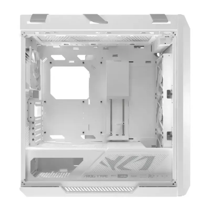 Caixa de PC ASUS ROG Strix Helios II Midi Tower branco — suporta EATX/ATX/Micro-ATX/Mini-ITX, 3x140mm frente + 1x140mm traseira, 2×3,5 polegadas + 4×2,5 polegadas baías, vidro temperado