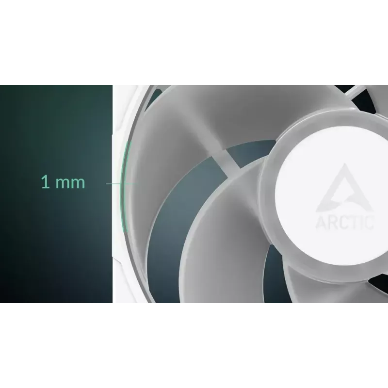 Ventoinha 140 mm Arctic Freezer P14 Pro Reverse A-RGB (branco) — 166,5 m³/h, 5,1 mmH₂O, FDB, PWM, cabo divisor