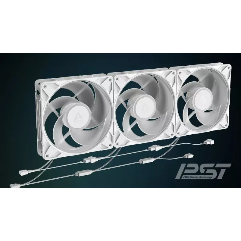 Ventoinha 140 mm Arctic Freezer P14 Pro Reverse A-RGB (branco) — 166,5 m³/h, 5,1 mmH₂O, FDB, PWM, cabo divisor