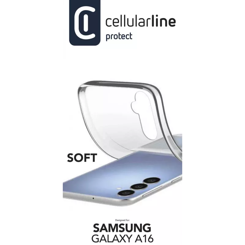 Cellularline Soft — capa de silicone flexível para Galaxy A16, capa, Samsung, Galaxy A16, 17 cm (6,7 polegadas), transparente