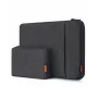 Inateck LB01006/S1 mala para portátil com bolsa para acessórios, 14 polegadas, preto/cinzento