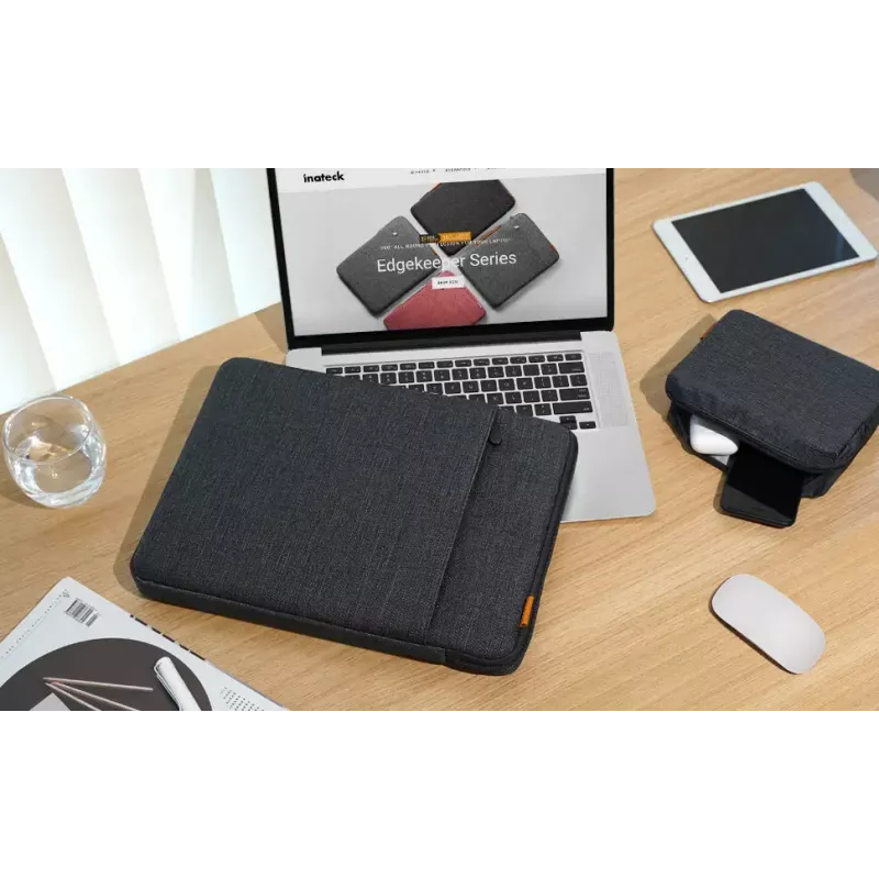 Inateck LB01006/S1 mala para portátil com bolsa para acessórios, 13,3 polegadas, cinzento