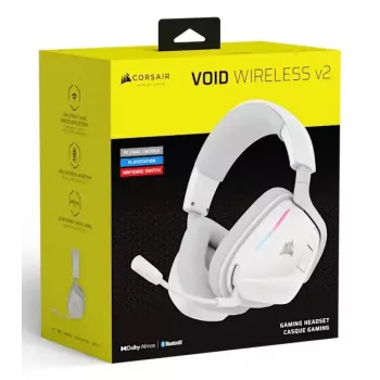 Headset Corsair VOID WIRELESS v2 Com fios e sem fios Bluetooth Branco
