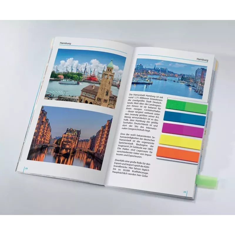 Marcador de livro Sigel HN610 marcador de livro flexível azul verde laranja violeta amarelo
