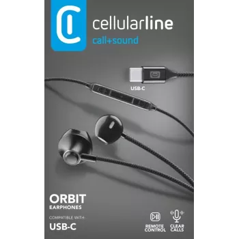 Cellularline ORBIT Auscultadores intra-auriculares estéreo com microfone e controlo remoto