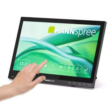 HANNspree HT165HPB Monitor tátil LCD IPS Full HD de 39,6 cm (15,6 polegadas) 1920×1080, 15 ms, VESA, Altifalantes, Preto