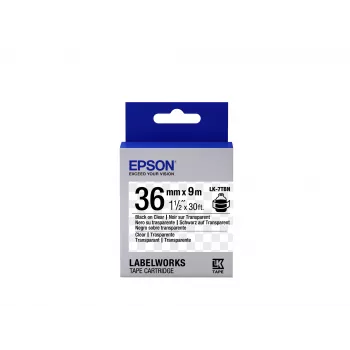 Cartucho de etiquetas Epson transparente LK-7TBN preto/transparente 36 mm (9 m)