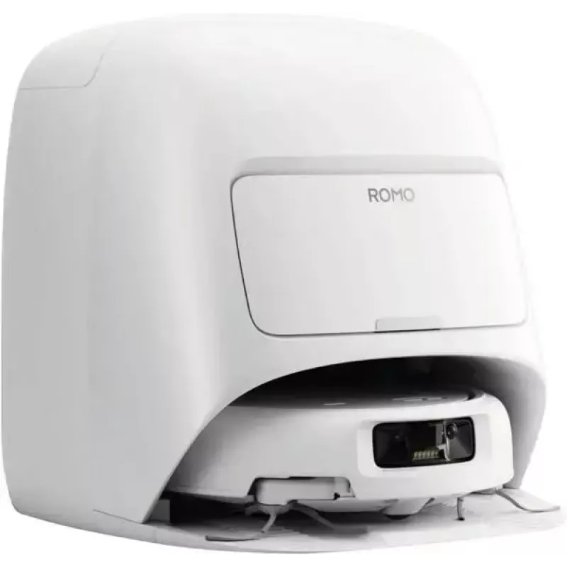 Aspirador robô e mopa DJI ROMO S (versão com depósito de água) — branco, 4,4 kg, 0,26 L de pó, depósitos de 4 L de água limpa / 3,2 L de água suja, 5000 mAh