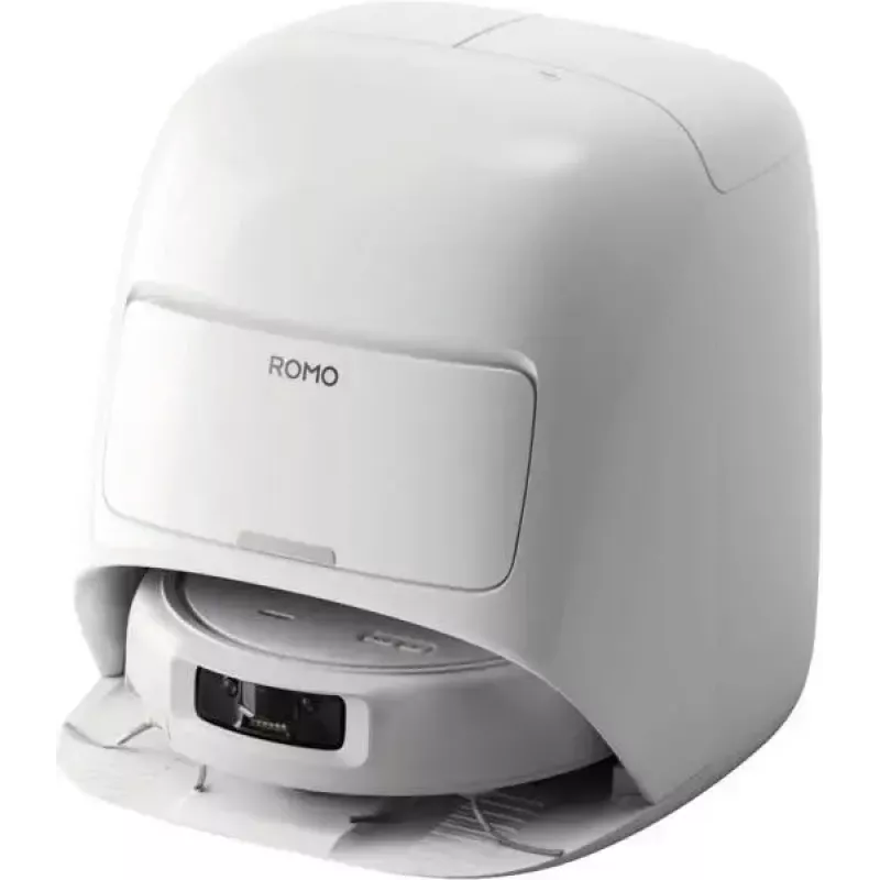 Aspirador robô e mopa DJI ROMO S (versão com depósito de água) — branco, 4,4 kg, 0,26 L de pó, depósitos de 4 L de água limpa / 3,2 L de água suja, 5000 mAh