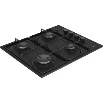 Placa de cozinha a gás encastrada Beko HIBG64120SB, 4 zonas, controlo mecânico
