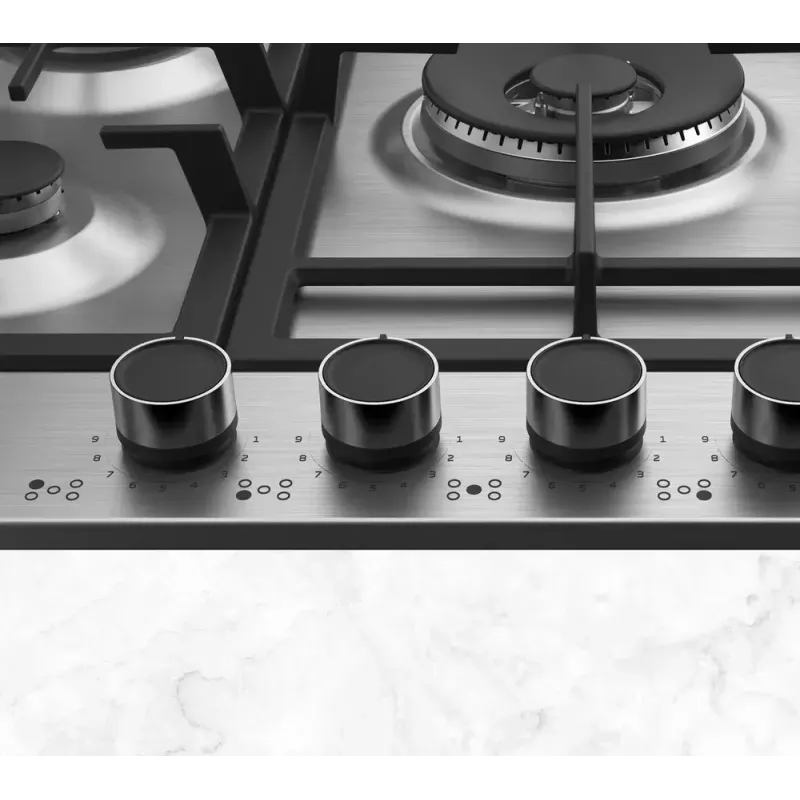 Placa de cozinha a gás encastrada Beko HIBG64120SB, 4 zonas, controlo mecânico