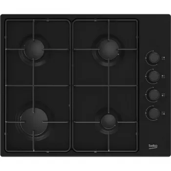 Placa de cozinha a gás encastrada Beko HIBG64120SB, 4 zonas, controlo mecânico