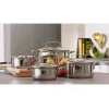 Conjunto de panelas Tefal Duetto+ G719S7, aço inoxidável, 7 peças (caçarolas com cabo Ø16/20/24 cm, panela de brasear Ø16 cm), indução, tampas, resistente ao forno até 250°C