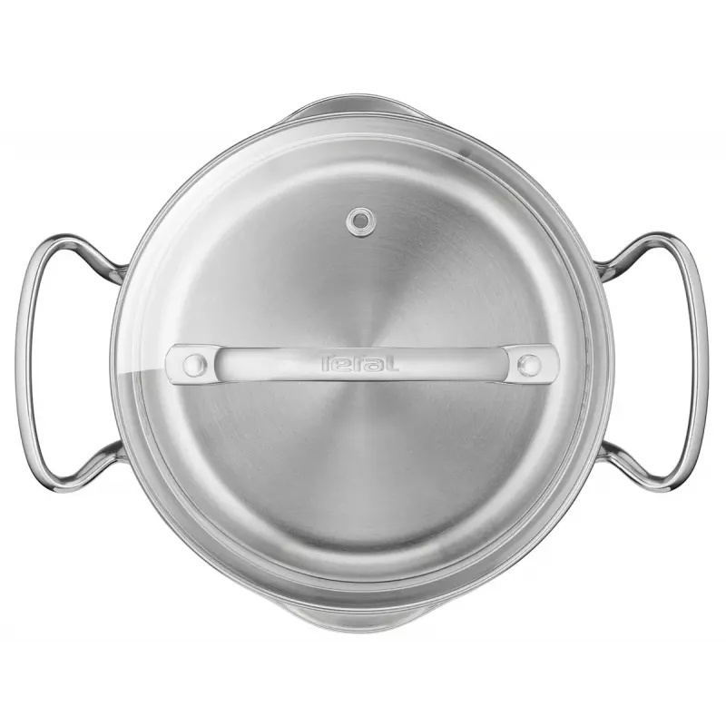 Conjunto de panelas Tefal Duetto+ G719S7, aço inoxidável, 7 peças (caçarolas com cabo Ø16/20/24 cm, panela de brasear Ø16 cm), indução, tampas, resistente ao forno até 250°C
