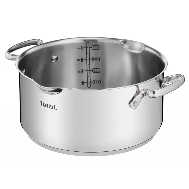 Conjunto de panelas Tefal Duetto+ G719S7, aço inoxidável, 7 peças (caçarolas com cabo Ø16/20/24 cm, panela de brasear Ø16 cm), indução, tampas, resistente ao forno até 250°C