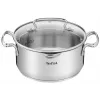 Conjunto de panelas Tefal Duetto+ G719S7, aço inoxidável, 7 peças (caçarolas com cabo Ø16/20/24 cm, panela de brasear Ø16 cm), indução, tampas, resistente ao forno até 250°C