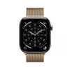 Smartwatch Apple Watch Series 11 GPS + Cellular 46mm caixa de titânio dourado com bracelete Milanese Loop dourada M/L, 64GB, OLED, 416×496, resistente à água 50m