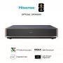 Projetor HISENSE PT1 3D Smart-TV, nativo 16:9, Wi‑Fi e Ethernet, HDR (HLG), HDMI 2.0/2.1, preto