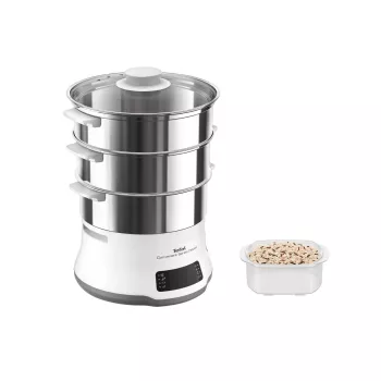Tefal Convenient Series Deluxe VC502D vaporizador 3 cestos bancada 900 W aço inoxidável, branco