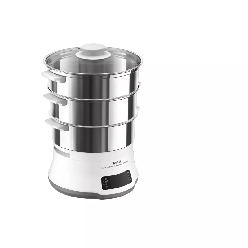 Tefal Convenient Series Deluxe VC502D vaporizador 3 cestos bancada 900 W aço inoxidável, branco
