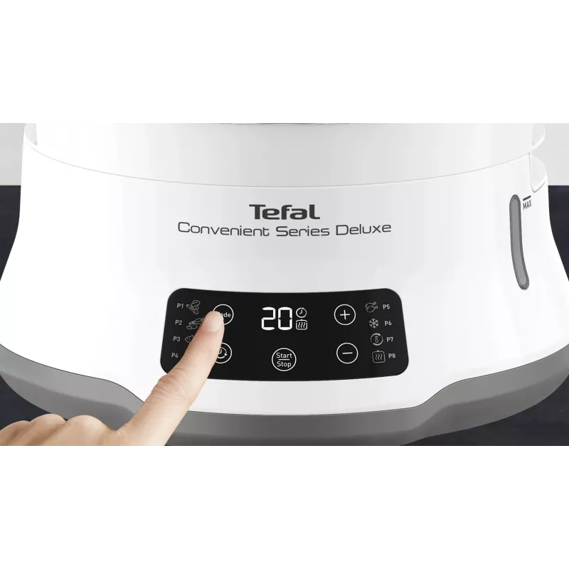 Tefal Convenient Series Deluxe VC502D vaporizador 3 cestos bancada 900 W aço inoxidável, branco