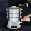Tefal Convenient Series Deluxe VC502D vaporizador 3 cestos bancada 900 W aço inoxidável, branco