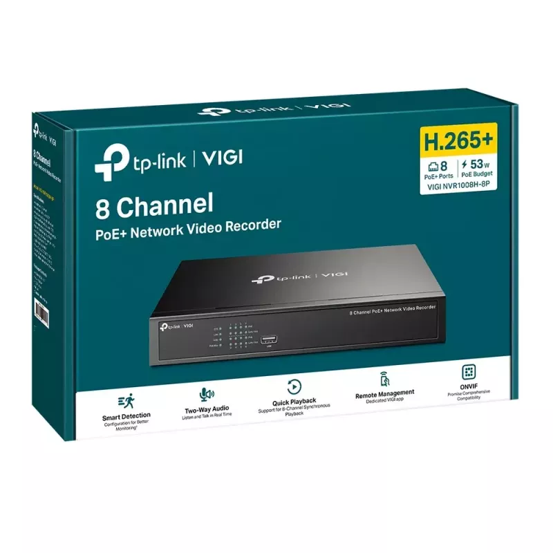 Gravador de vídeo em rede TP-Link VIGI NVR1008H-8P